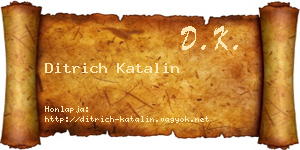 Ditrich Katalin névjegykártya